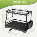 Escurridor Rack De Platos Negro 2 Nivele